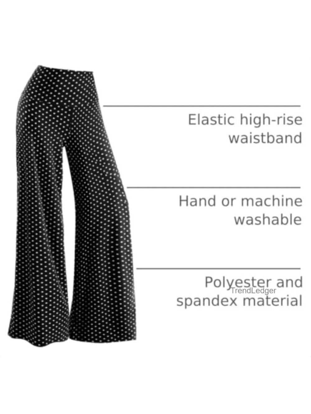 Wide Leg Palazzo Pants for Women Casual High Waist Flowy Pants - Picture 3 of 6